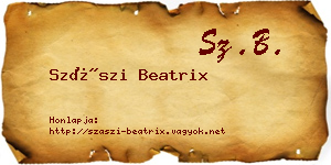 Szászi Beatrix névjegykártya