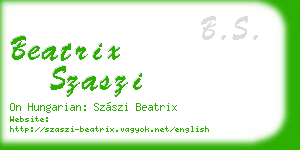 beatrix szaszi business card